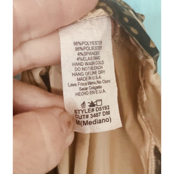 Ladies Bronze Boho Animal Print Sleeveless Beaded Body Con Dress Size Medium - Picture 3 of 8